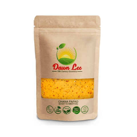 Dawn Lee  Chana Papad (400 gms) | Khatta Meetha Flavor | Goodness of Desi khand, Rock Salt and Pur Hing | Thinnest Papad | No Preservative | Homemade