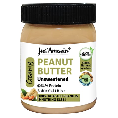 Jus Amazin Creamy  Peanut Butter - Unsweetened (325 gms)