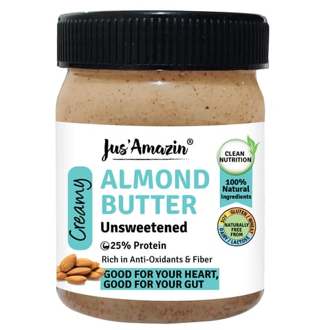Jus Amazin Creamy Almond Butter - Unsweetened (325 gms)