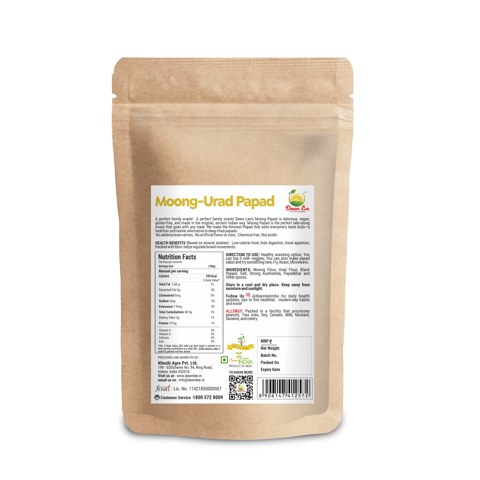 Dawn Lee Moong Urad Papad (400gms) | Thinnest Papad | Goodness Of Rock Salt and Pure Hing | Homemade | No Preservative