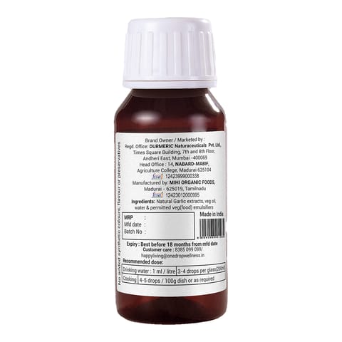 Durmeric OneDrop Wellness Garlic Oil 60ml (Pack of 1)