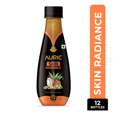 Auric Natural Glowing Skin Radiance Drink with Super Herbs (Pack of 12 Bottles, Each of 250 ml)