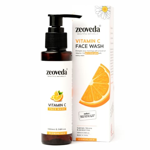 Zeoveda Natural Vitamin C Pore Cleansing Face Wash | Acne Face Wash | Parabens & Sulphates Free (100 ml)