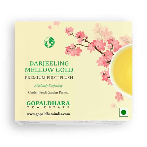 Gopaldhara Premium First Flush Spring Mellow Gold Tea - Darjeeeling Tea (200 gms) | Paper Box