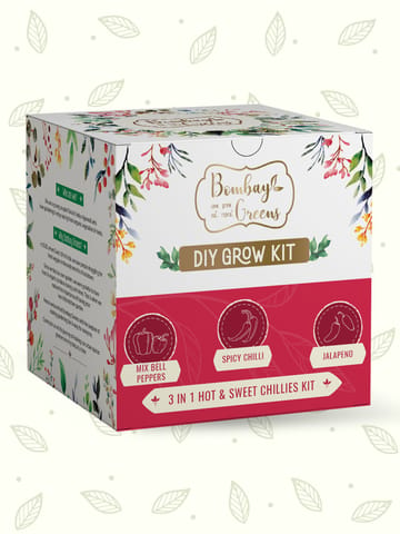 Bombay Greens Chillies Kit ? Grow Spicy Green, Jalapeno, Mix Bell Peppers