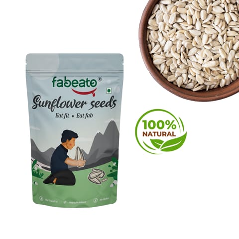 Fabeato Natural Raw Sunflower Seeds for Eating without Shell (250 gms)