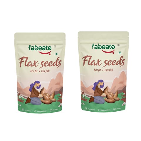 Fabeato Natural Raw Premium Flax Seeds for Eating (Pack of 2, Each of 250 gms)