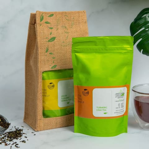 The Tea Shelf Ecru | Jute Tea Gift Bag Pack (200 gms)
