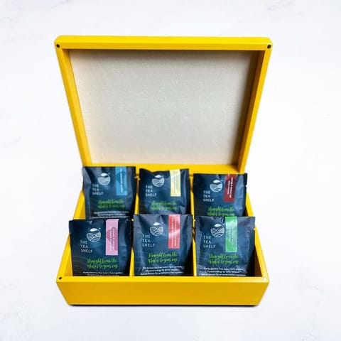 The Tea Shelf Tea Chest - Tea Gift Box | Pack of 60 | Yellow