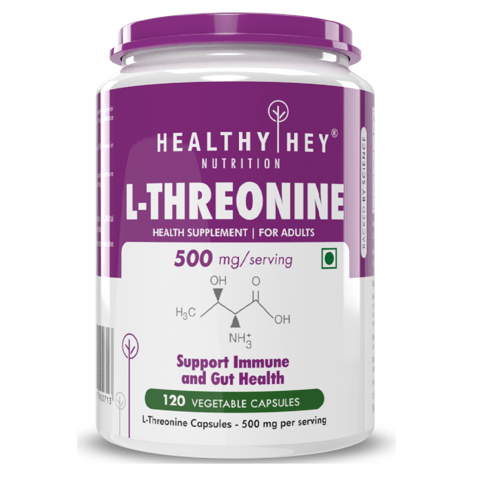 HealthyHey Nutrition L-Threonine - Essential Amino Acid - Support Immune & Gut Health (120 Veg Capsules)