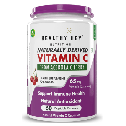 HealthyHey Nutrition 100% Natural Vitamin C from Cherry (60 vegetable Capsules)