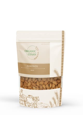 Organic Gyaan Natural Premium Almonds (Badam) 450g