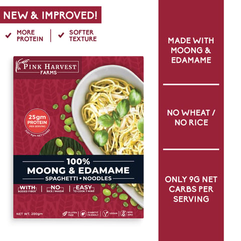 Pink Harvest Farms 100 percent Moong and Edamame Spaghetti Noodles (200 gms)