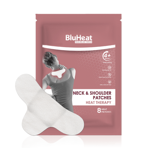 BluHeat Neck & Shoulder Pain Relief Patches Large Heat Therapy (8 Patches)