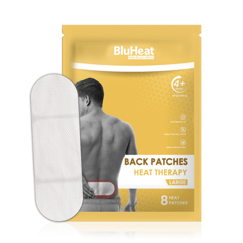 BluHeat Back Pain Relief Patches Large Heat Therapy (8 Patches)