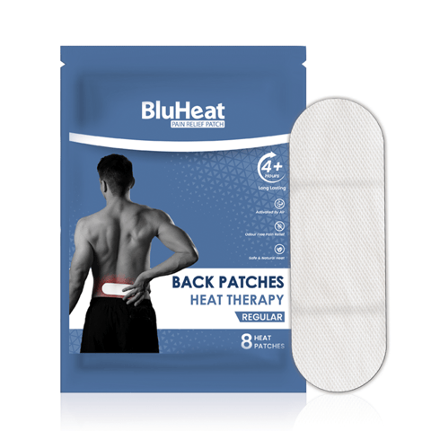 BluHeat Back Pain Relief Patches Regular Heat Therapy (8 Patches)