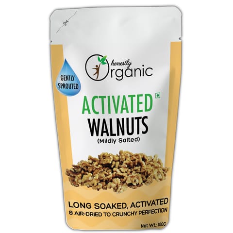 Honestly Organic Activated/Sprouted Walnuts (Mildly Salted - 100 gms)