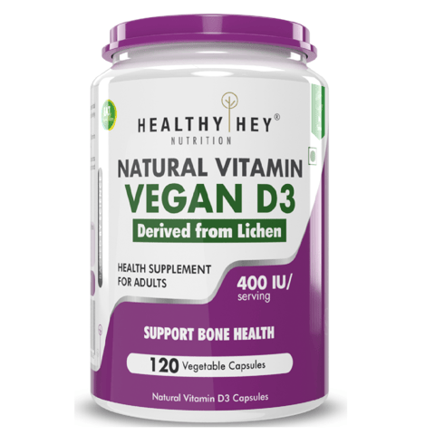 HealthyHey Vegan Vitamin D3 (400 IU,120 Veg Capsules)