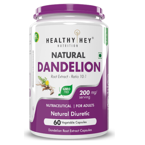 HealthyHey Nutrition Dandelion Root Extract (60 Vegetable Capsules)