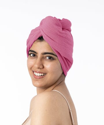 Doctor Towels Banana Terry Hair Towel (25 x 65 cm, Pack of 1, Desert Rose)