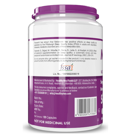HealthyHey Nutrition Melatonin 3mg (120 Vegetable Capsules)