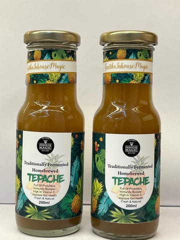 Inhouse Magic | Mexican Beverage | Probiotic Drink | Pineapple | Tepache (Pack of 2, Each of 200 ml)