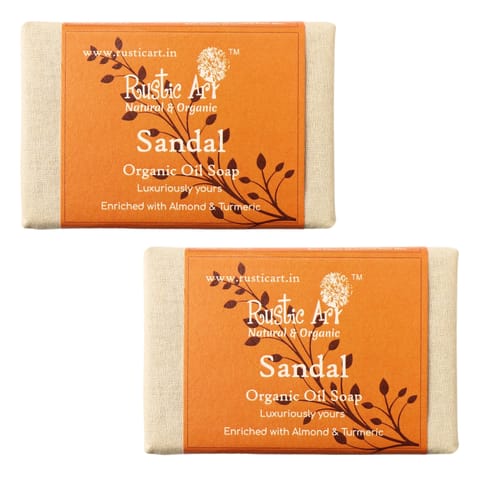 Rustic Art Organic Sandal Soap 100gms ( Pack of 2 )