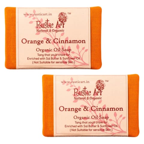 Rustic Art Organic Orange & Cinnamon Soap 100gms (Pack of 2)