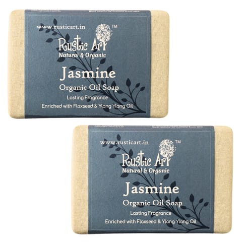 Rustic Art Organic Jasmine Soap 100gms ( Pack of 2 )