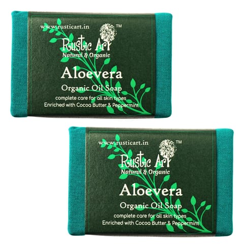 Rustic Art Organic Aloevera Soap 100gms ( Pack of 2 )