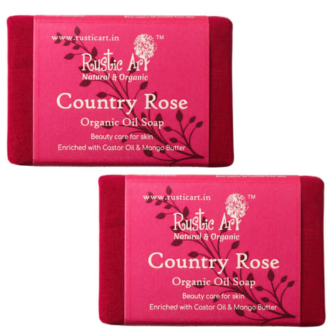 Rustic Art Organic Country Rose Soap 100gms ( Pack of 2 )