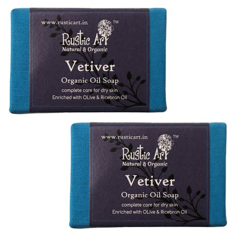 Rustic Art Organic Vetiver Soap 100gms ( Pack of 2 )