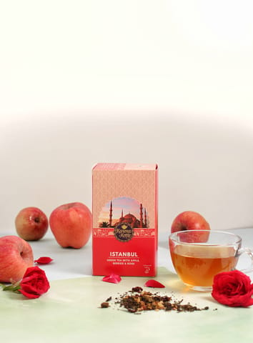 Karma Kettle Istanbul Hibiscus Rose Green Tea With Apple And Berries (25 Pyramid Tea Bags)