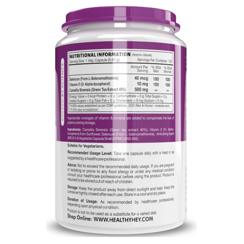 HealthyHey Nutrition Selenium plus Natural Vitamin E (120 Veg Capsules)