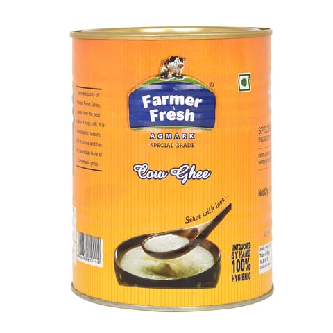 Farmer Fresh Pure Desi Cow Ghee (1 Litre) | Premium Desi Cow Ghee Tin