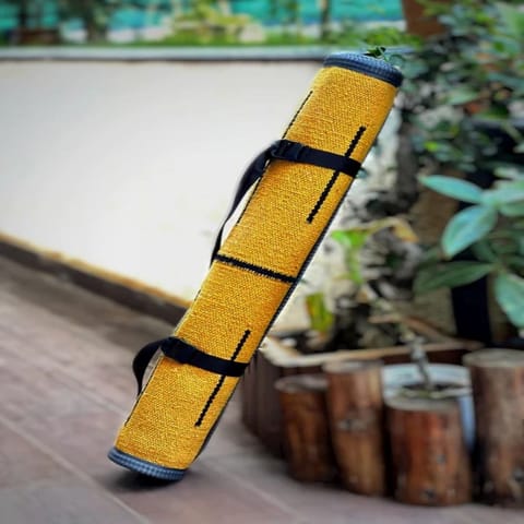 Dvaar Cotton Yoga Mat - Gemstone Series, 100% Cotton, Made in India (Topaz Yellow, 74 x 27 inches)
