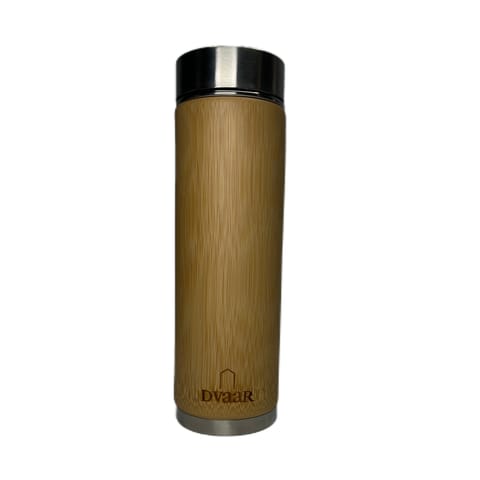 Dvaar Bamboo Bottle Stainless Steel Vacuum Flask (500 ml) Ecofriendly