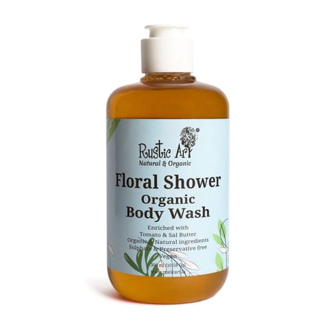 Rustic Art Floral Shower Organic Body Wash Liquid (300 ml)