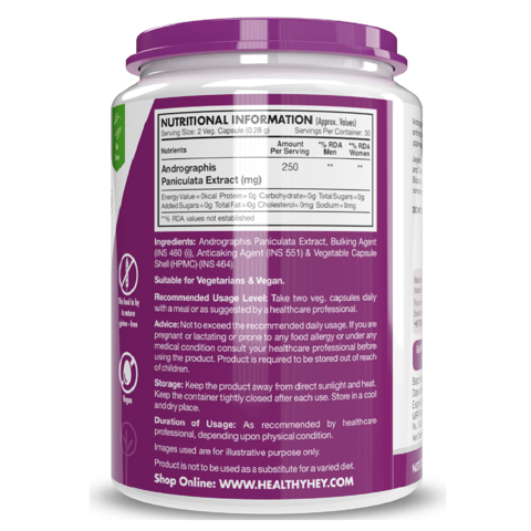 HealthyHey Nutrition Andrographis Paniculata Extract - Support Immune Health (60 Capsules)