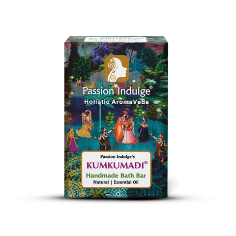 Passion Indulge Kumkumadi Natural Handmade Bath Bar | For skin glowing, shine, and brightness with Saffron, Vetiver Oil & 16 Herbs for all skin types
