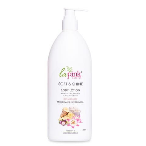 La Pink Young Forever Soft & Shine Body Lotion | with 100% Microplastic Free Formula | Non Greasy Moisturiser | For All Skin Types (450 ml)