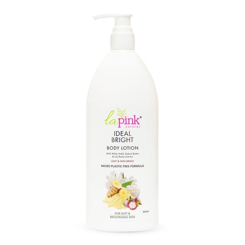 La Pink Ideal Bright Body Lotion | 100% Microplastic Free Formula | For Glass like Brightened skin, Non Greasy Moisturiser For Dry Skin | For All Skin Types (450 ml)