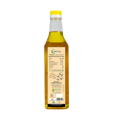 Nutriorg Certified Organic Groundnut Oil 1000ml