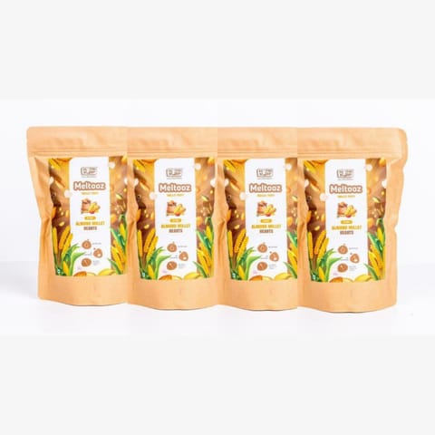 NutriBurp Almond Millet Hearts Meltooz (Pack of 4, Each of 55 gms Each)