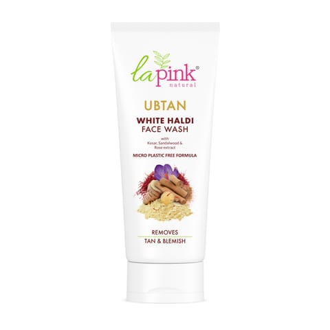 La Pink Ubtan White Haldi Face Wash | with 100% Microplastic Free Formula | for Blemish, Pigmentation, Dark Spot & Tan Removal | All Skin Types (100 ml)