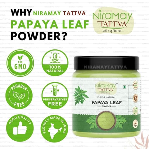 Niramay Tattva Papaya Leaf Powder (150 gms), Promotes Digestion, Platelet Support (Natural Papita Patti Powder)