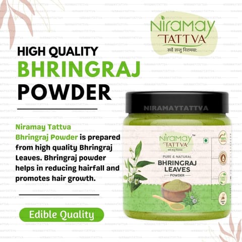 Niramay Tattva Pure Bhringraj Powder For Hair Growth (200 gms), Edible Quality