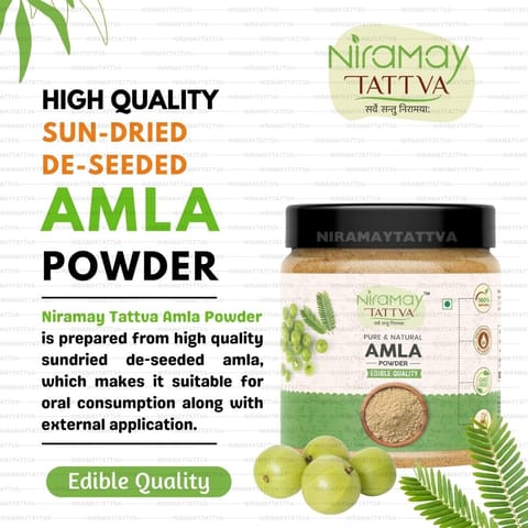 Niramay Tattva Amla Powder (Indian Gooseberry), For Hair Growth (200 gms), Black Colour, Drinking and Eating