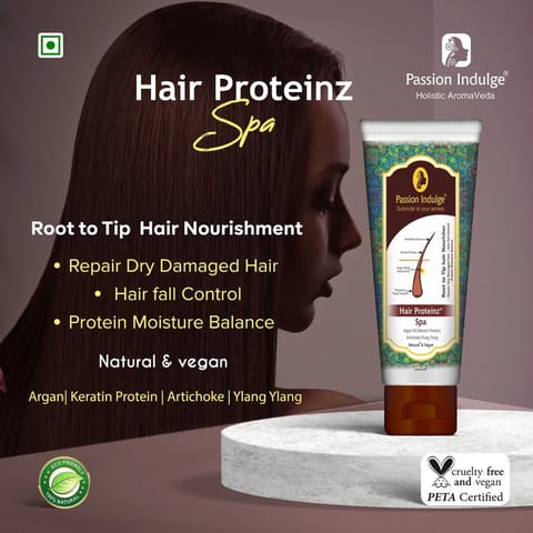 Passion Indulge Hair Proteinz Spa for Repair Damaged and Hair Fall Control | Natural & Vegan (100 gms)