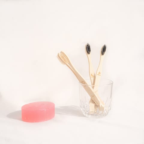 Organic B S-Curve Charcoal Bamboo Toothbrush